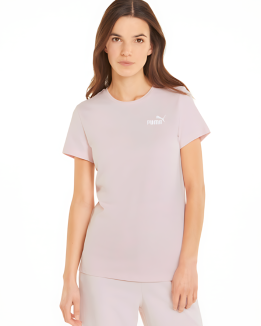 Puma ESS Embroidery Tee T-Shirt Women chalk pink cm sports (1)